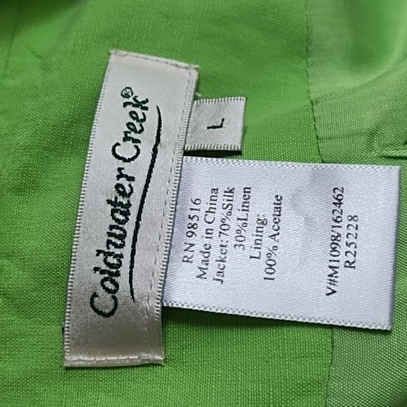Coldwater Creek Silk/Linen Blend Jacket Size L - Picture 6 of 7